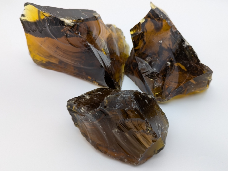 Glasbrocken bernstein dunkel ca. 60-120 mm